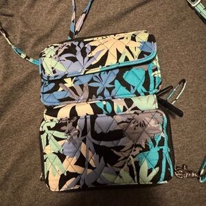 Vera Bradley Blue and Black Floral Clutch